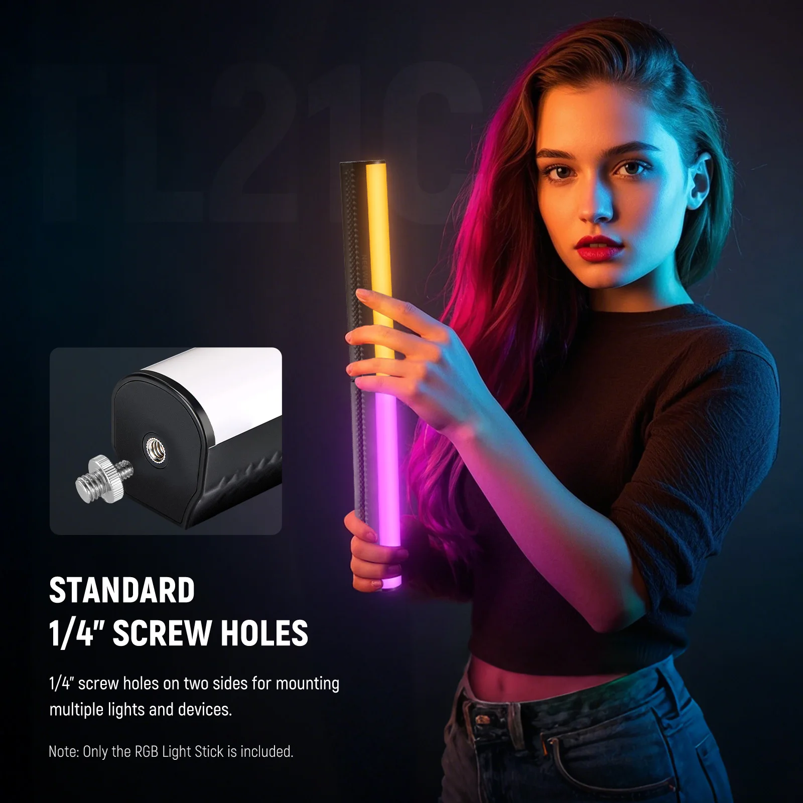 NEEWER RGB-Lichtstab mit Schreibtischstativ, APP-Steuerung, magnetischer Handfotografie-Video-Beleuchtungsstab, 2500 K-8500 K dimmbar – Detail 7