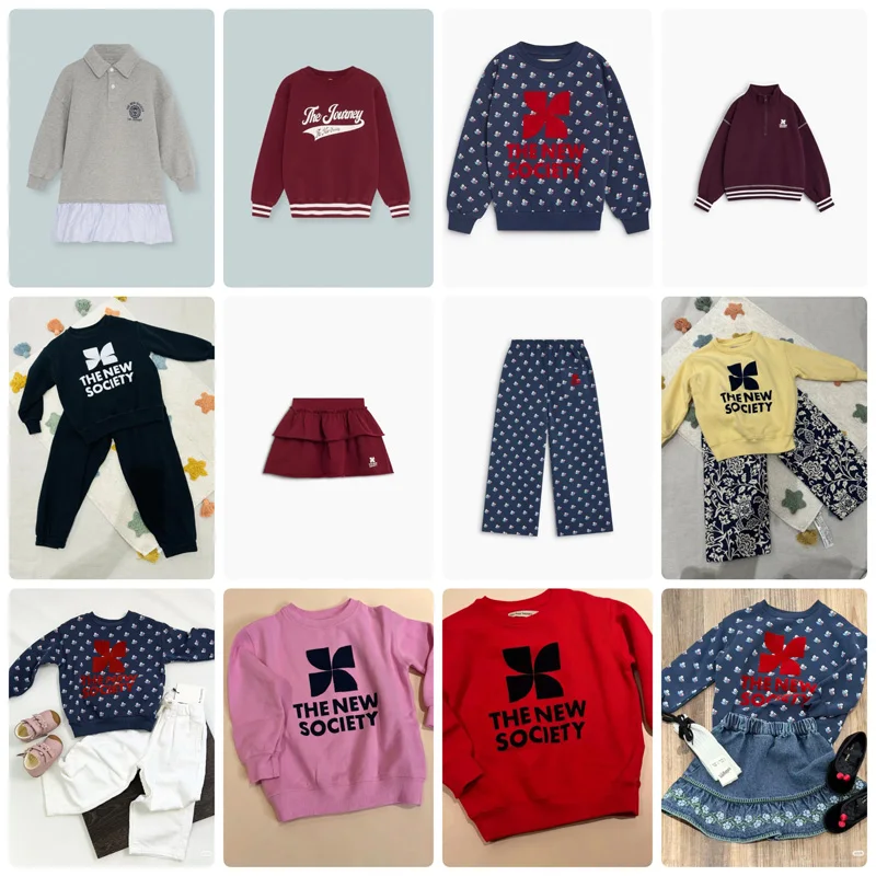 Pre-sale 2026 TNS NEW Autumn Baby Girls Skirts Print Pants Kids Fleece-lined Sweatshirts Baby Boys Winter Zipper Sweatshirts Set