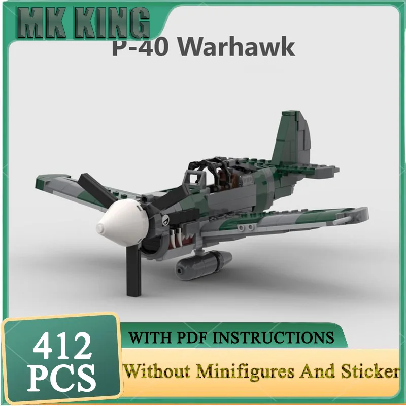 

Военный истребитель Moc, строительные кирпичи Curtiss P-40 Warhawk, модель здания, технология, модульный блок, рождественская игрушка «сделай сам», подарок на праздник