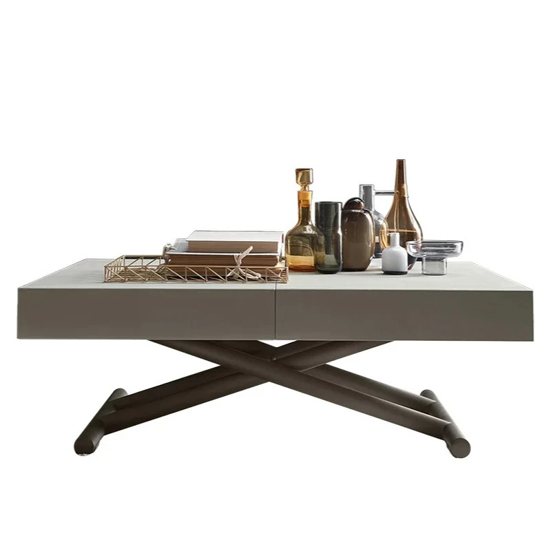 

Solid wood minimalist multi-functional lifting coffee table dining table dual-purpose retractable folding home