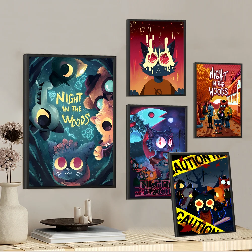 Night in the Woods Classic Anime Classic Vintage Posters Waterproof Paper Sticker Coffee House Bar Home Decor