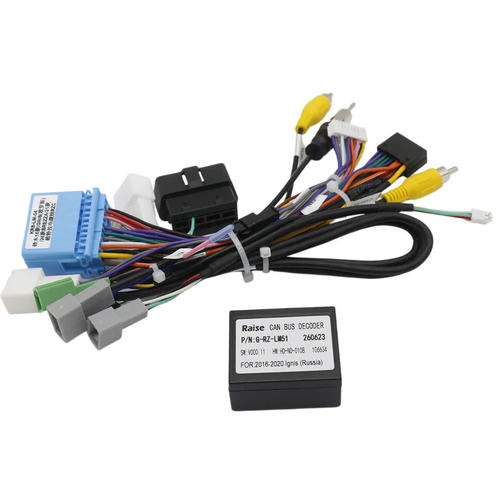 16Pin CANBUS Adapter For Suzuki Ignis 2016 Vitara 2021 Brezza 2024 Retain SWC & OEM Backup Camera Radio Harness