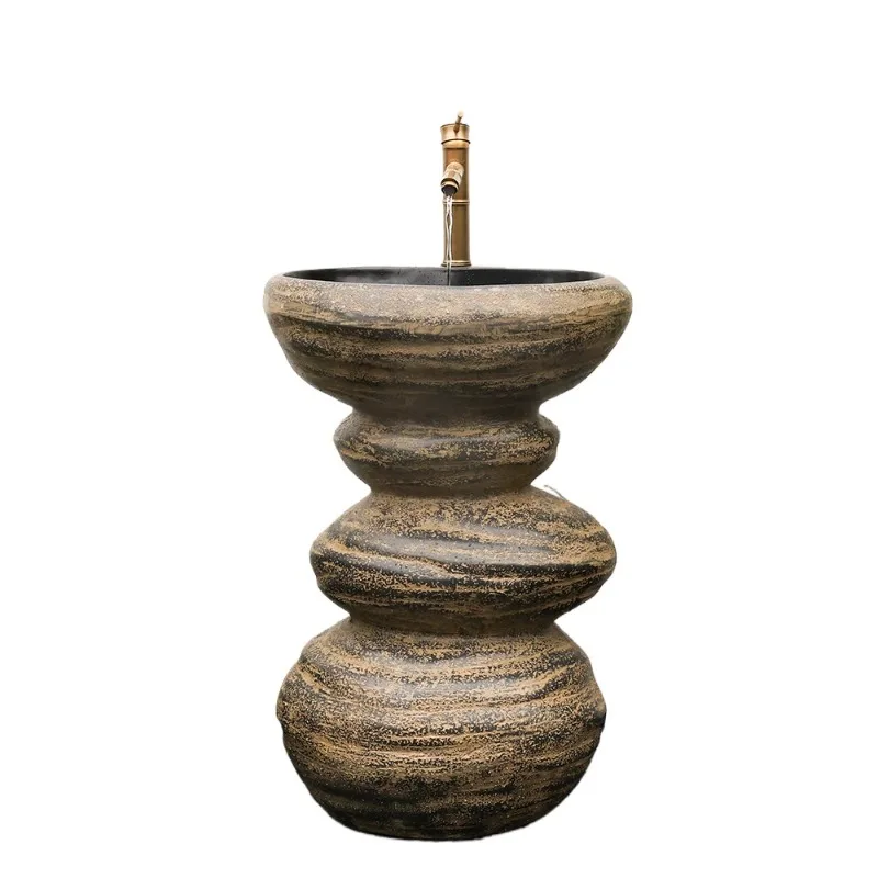 

Garden outdoor integrated column washbasin outdoor balcony floor type washbasin garden washbasin