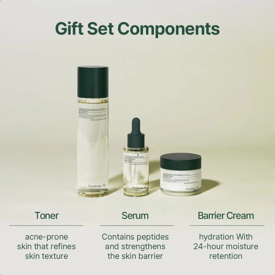 Pyunkang Yul PKY Paquete de caja de regalo de línea calmante Entrada coreana para el cuidado de la piel facial para hidratación diaria Segura en el acné Sensible propenso S