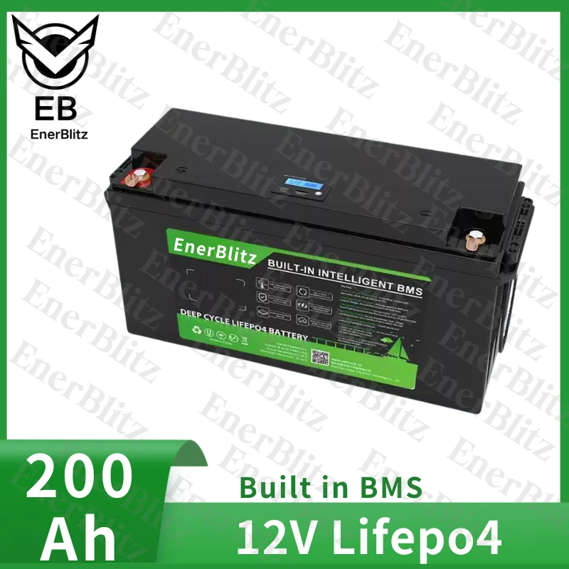 

EB 12V 300Ah LiFePO4 Battery Built-in BMS Lithium Iron Phosphate Cells For Replacing Most of Backup Power Home Energy Storage