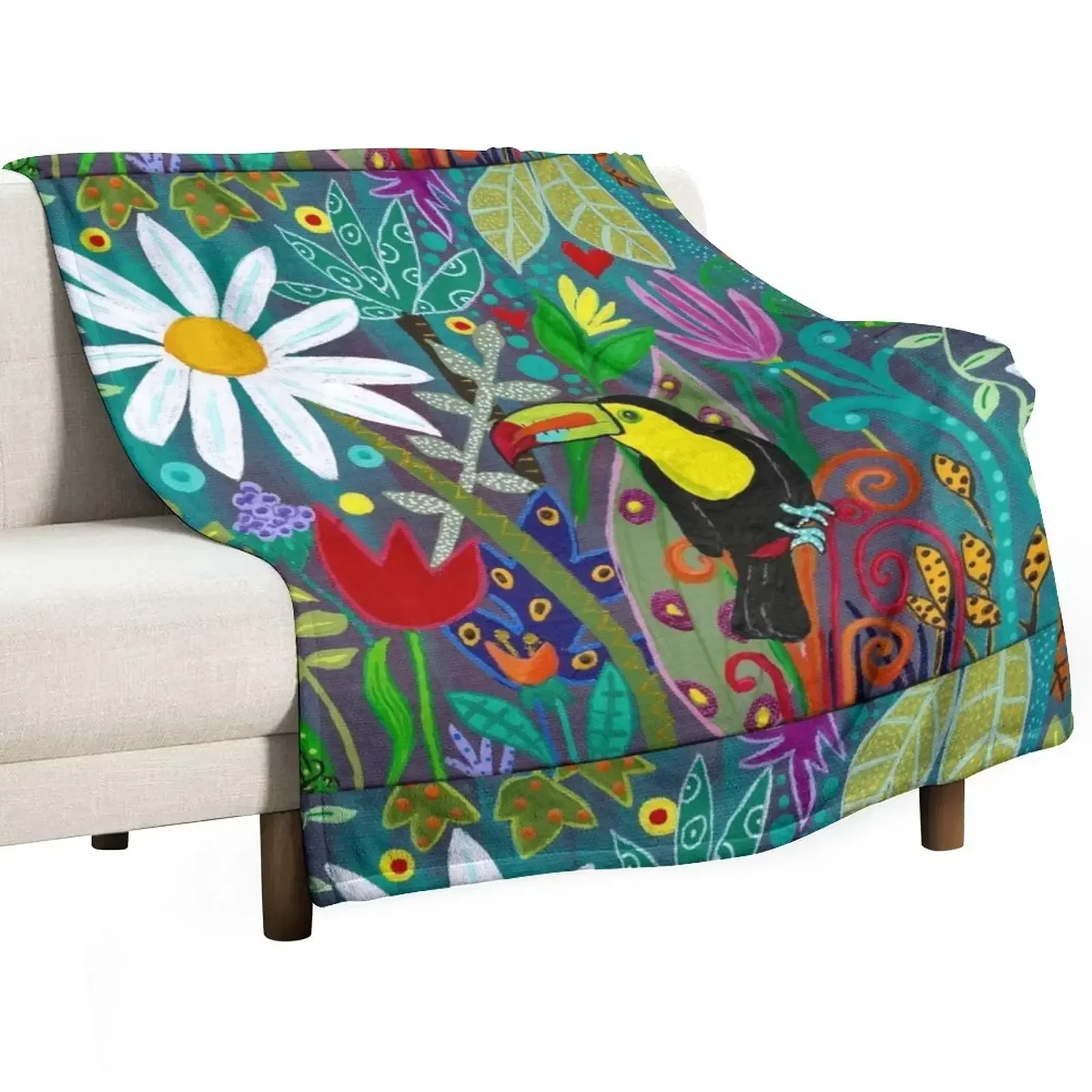 

Toucan of the Rainforest Throw Blanket decorative Shaggy Quilt Beautifuls Blankets