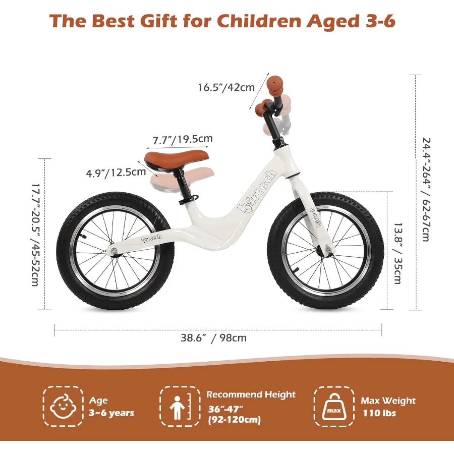 14" loopfiets voor 3 4 5 6 jaar oude jongens en meisjes luchtbanden met magnesiumlegering frame lichtgewicht geen pedaal peutertraining