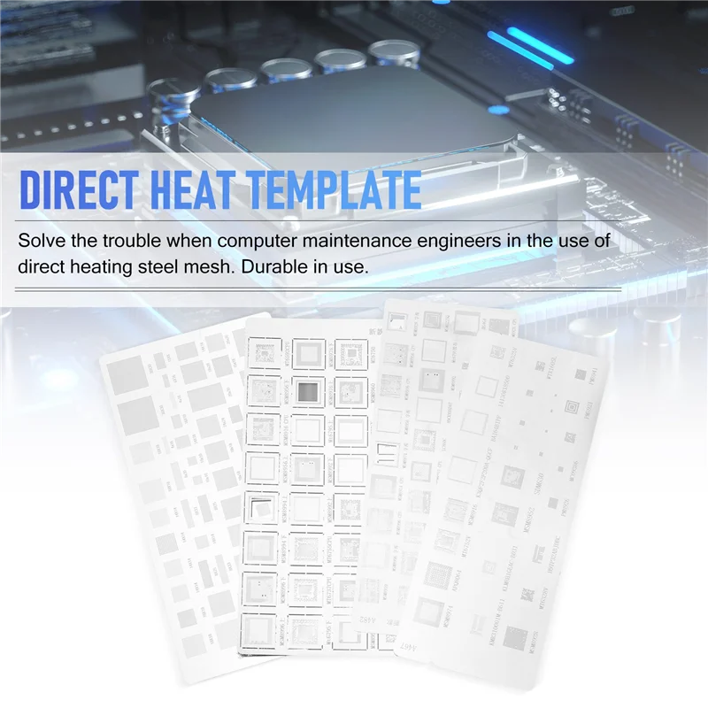 N84R 4PCS Universale BGA Stencil Per MTK MSM Huawei Xiaomi Ipad CPU RAM PM Alimentazione IC Reball Spille Modello di Calore Diretto