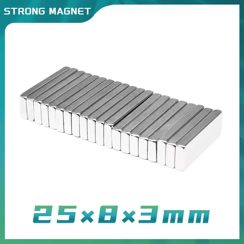 25x8x3mm Quadrate Super Powerful Strong Magnetic Magnets Block For Home Refrigerators, Offices DIY 25*8*3