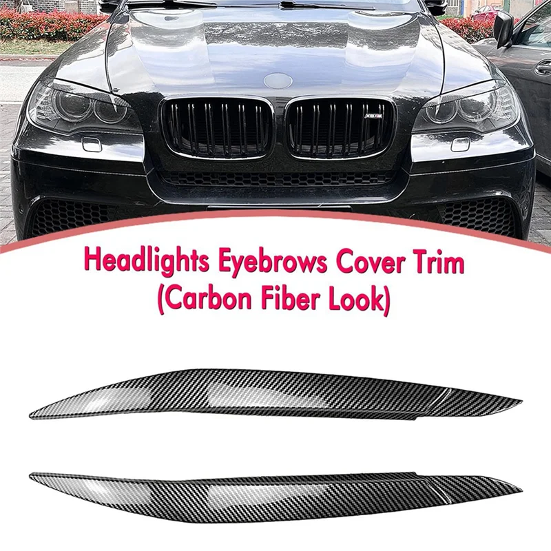 A90Q-غطاء الحاجب الكسوة للمصابيح الأمامية للسيارة BMW X6 E71 2008-2014 سيارة العلوي الجفون الأغطية مصباح استبدال أجزاء
