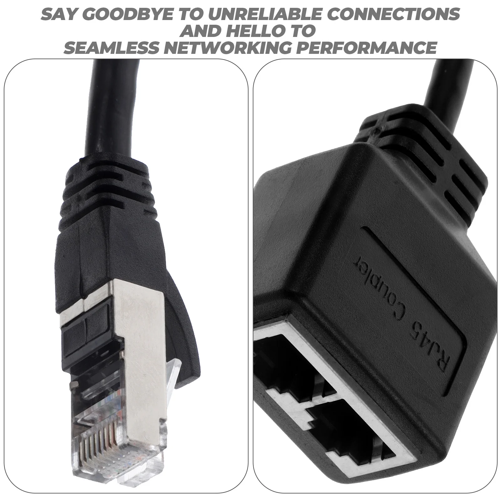 

Male to Dual Female Ethernet Splitter Adapter Modular Plug Network Extension for High Speed Cable Ethernet Splitter