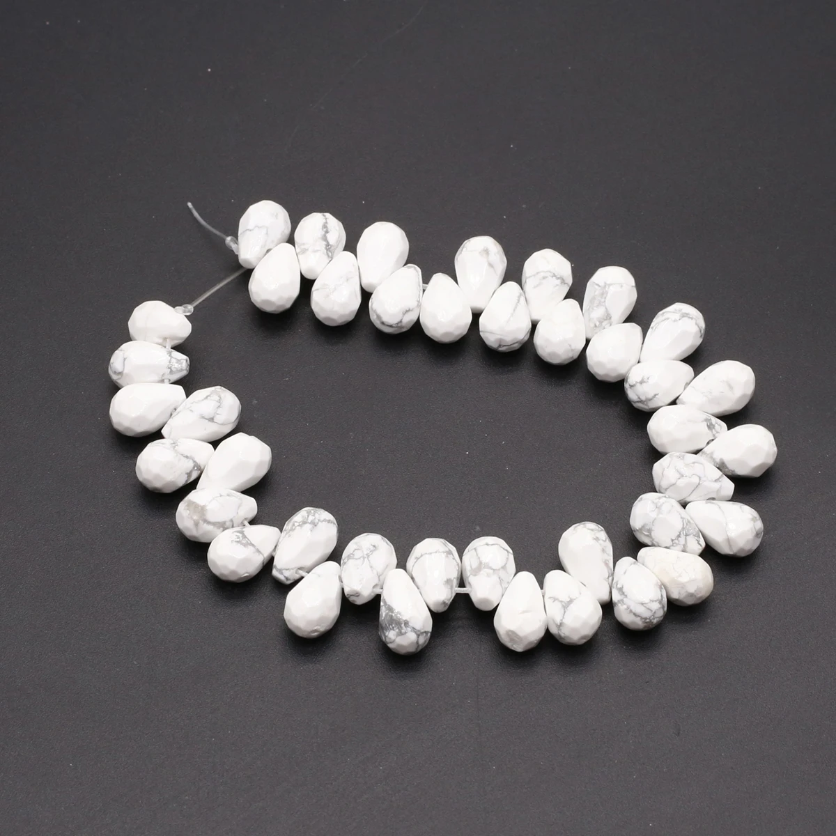 Natural Stone Beads Faceted Water Drop Gemstone Spacing Isolation Loose Beaded Jewelry Making DIY Necklaces Bracelet Accessories