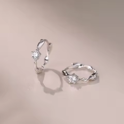 925 Sterling Silver Zircon Ring Stud Earrings For Women Ladies Wedding Party Vintage Designer Jewelry Prevent Allergies