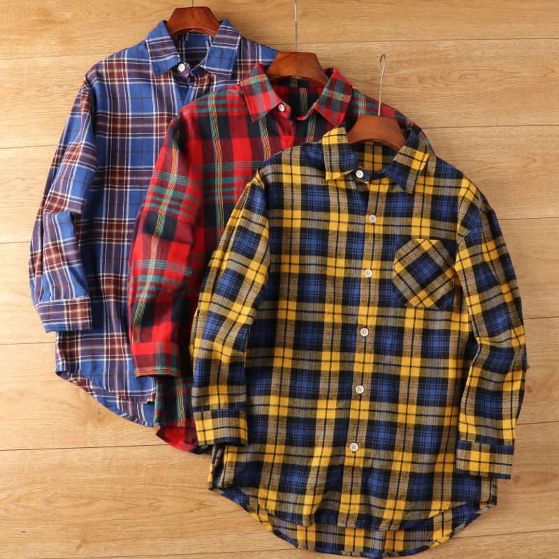 100% Cotton Men's Shirts Classic Plaid Smart Casual Flannel Shirt Long Sleeved Design Spring Autumn Men Tops