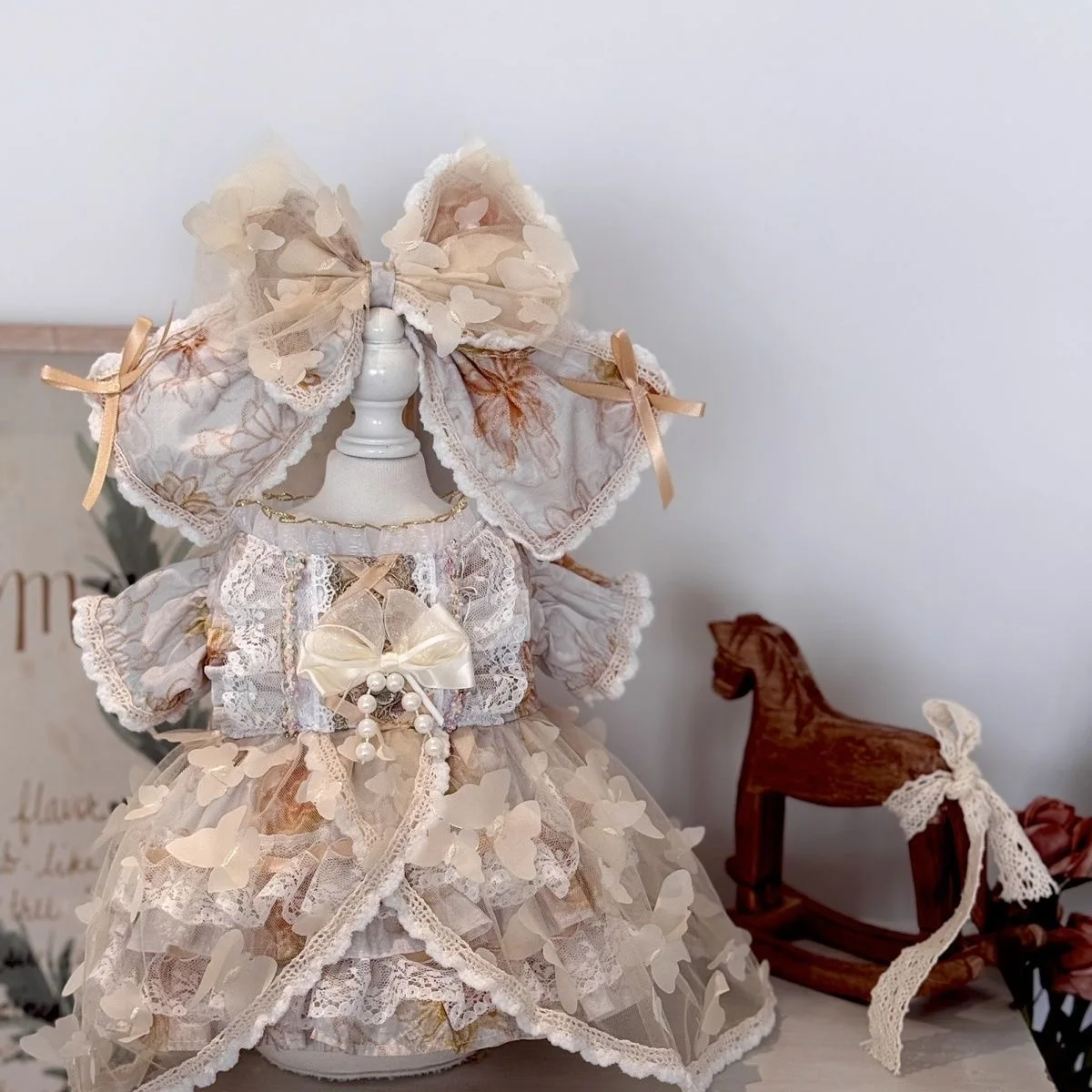 20cm 40cm cotton doll clothes butterfly flower dress,  50-55cm reborn doll dress free shipping