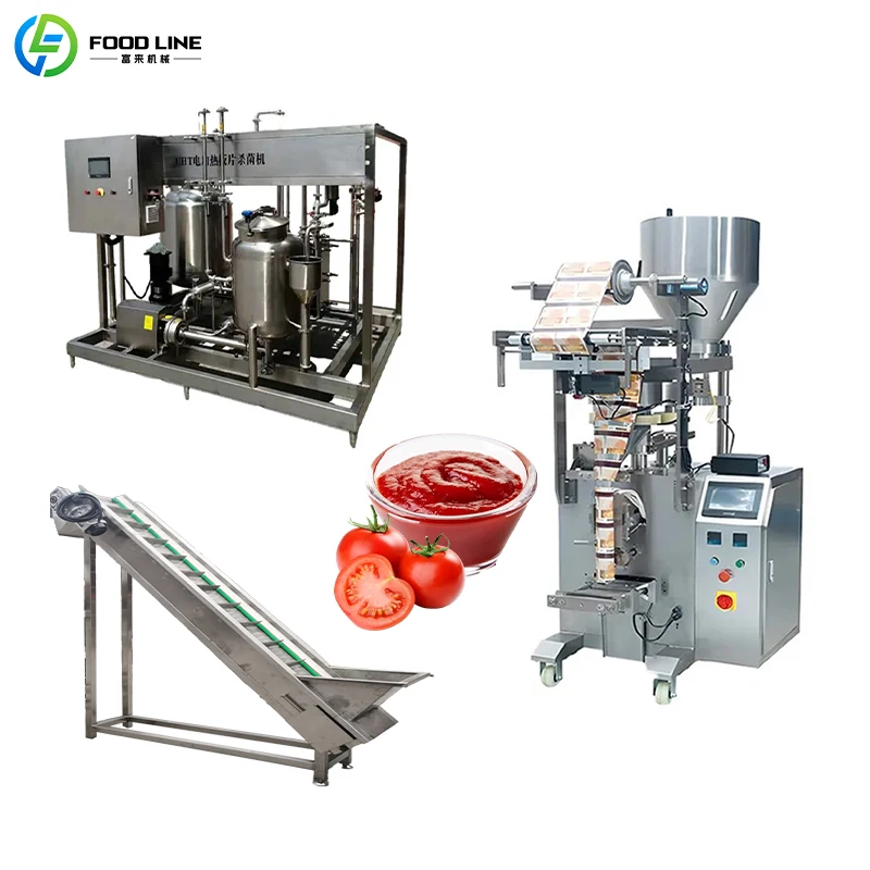 Integrated Automated Tomato Paste Production Line Sauce Ketchup Filling Equipment for Commercial Factory Custom