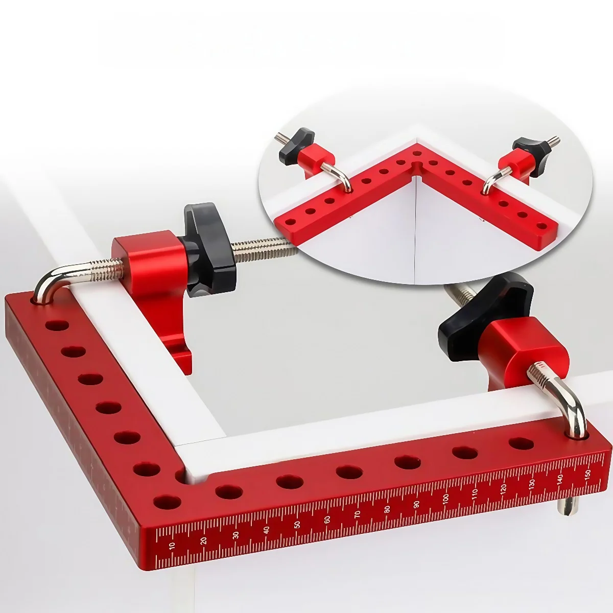 120/140/160MM 90 Degree Positioning Square Right Angle Clamp, Aluminum Alloy Fixing Clip Woodworking Corner Clamping Square Tool
