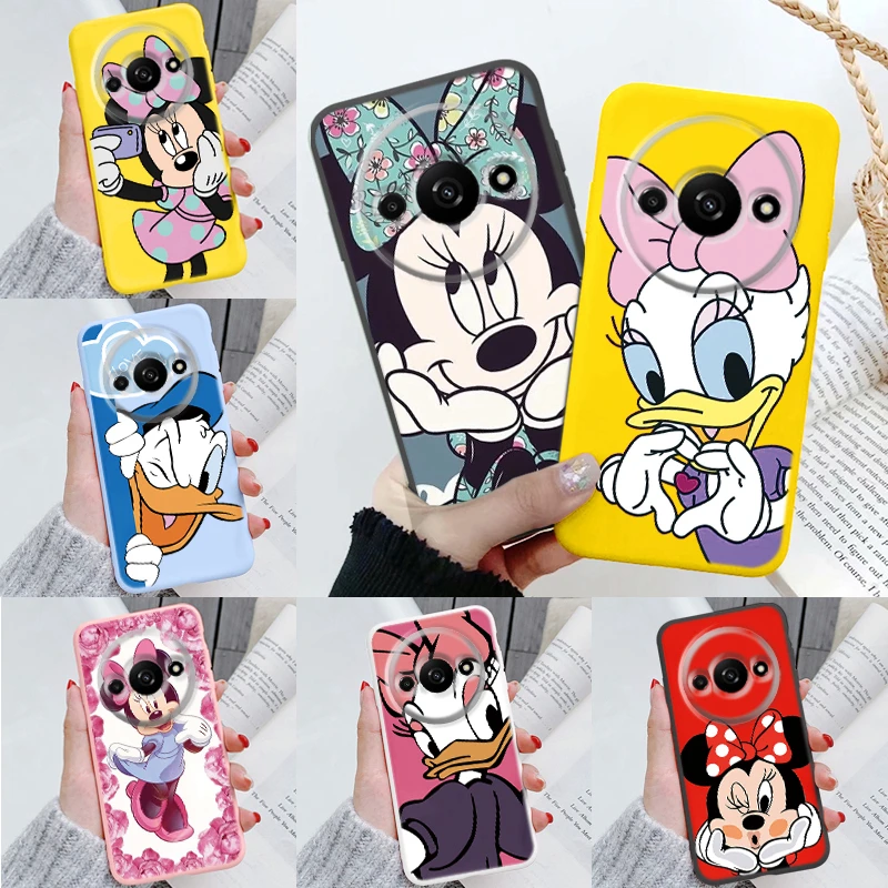 For Redmi A3 Phone Case Mickey Stich Minnie Donald Duck Anime Cover For Redmi A3 Shockproof Protective Silicone Soft Back Shells