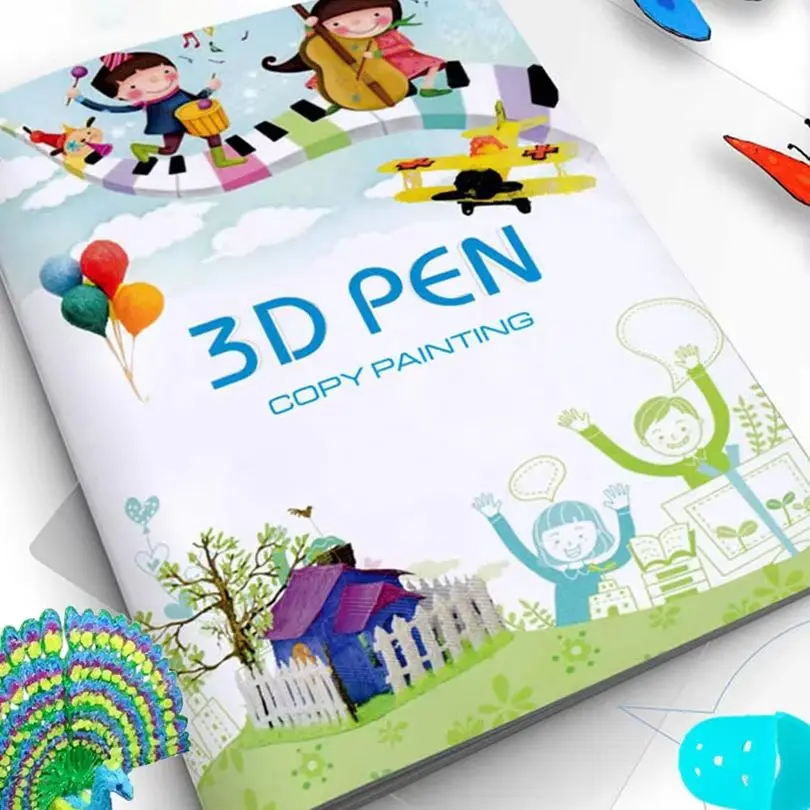 3D Pen Drawing Book,Suitable for Children 3D Printing Pen,Reusable,22/40 Patterns,Transparent Board Painting Graffiti Template