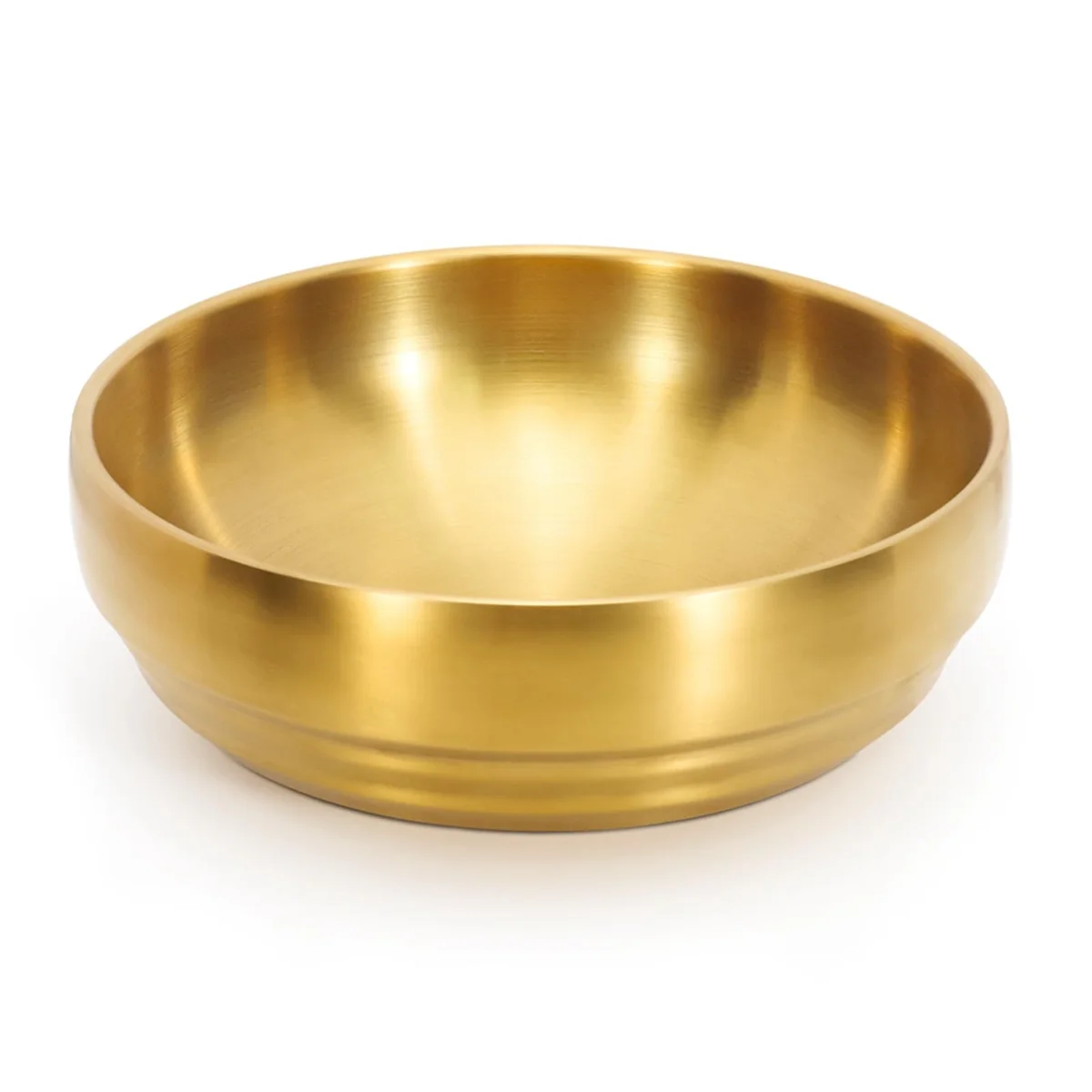 7.3In Gold Large Stainless Steel Soup Bowl, 35OZ Double Walled Sashimi Dish, Unbreakable Bowl for Restaurant Home