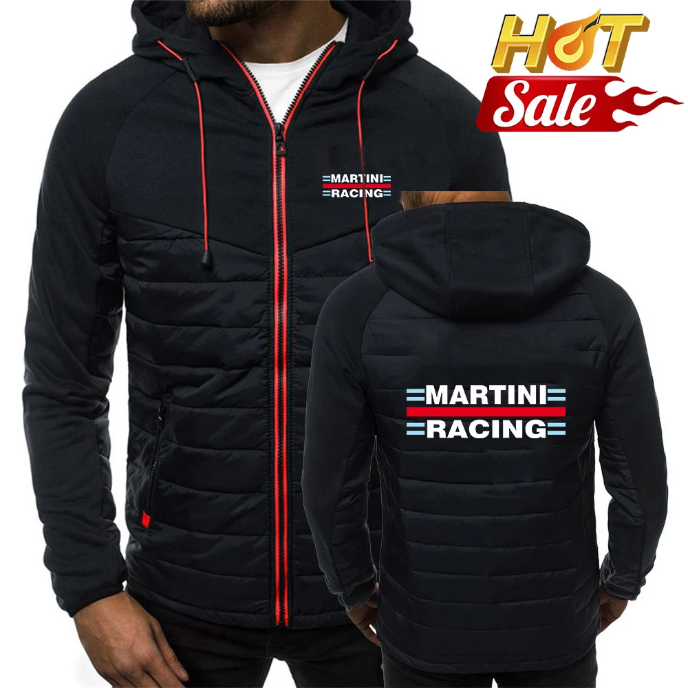 2025 العصرية جاكيت زيبرا الربيع والخريف الرجل المرقعة مصمم هوديس مارتيني سباق شعار طباعة الرباط معطف مقنع