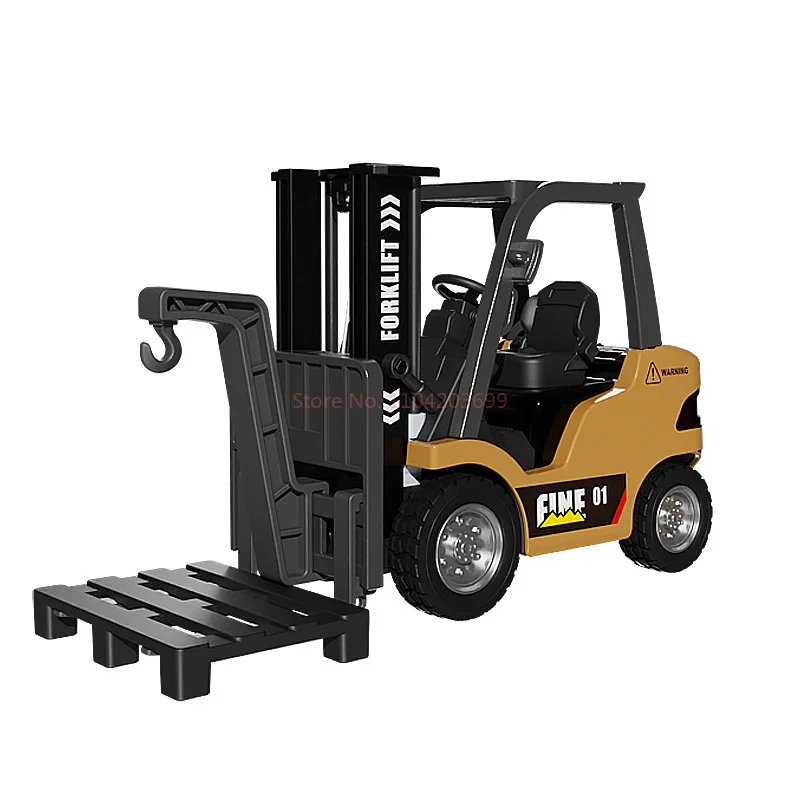Nueva carretilla elevadora 1:64 de escritorio mini aleación Bluetooth control remoto vehículo de ingeniería control remoto coche en miniatura de aleación RC juguete