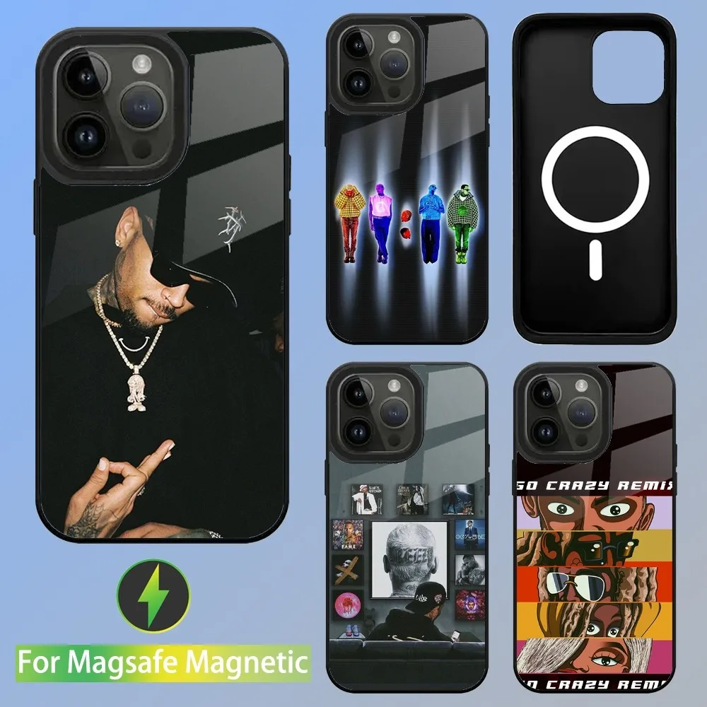 Chris B-Brown American Rapper Phone Case For iPhone 15,14,13,12,11,Plus,Pro,Max Mini Magsafe Magnetic Wireless Charging