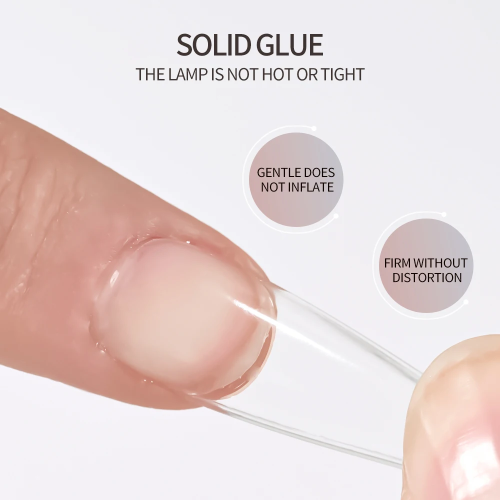 Pegamento sólido para uñas postizas, 5ML, parche en Gel para uñas, adhesivo de goma transparente, pegamento acrílico para extensión de uñas postizas, pegamento UV