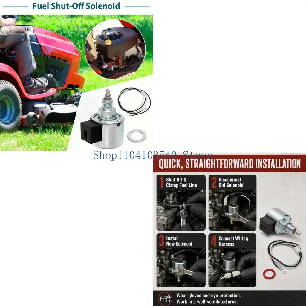 02DC Engine Supply Control Solenoid Kit Replaces 846639 694393 692734 497672 497157 with Threaded Mount and Top Electrical