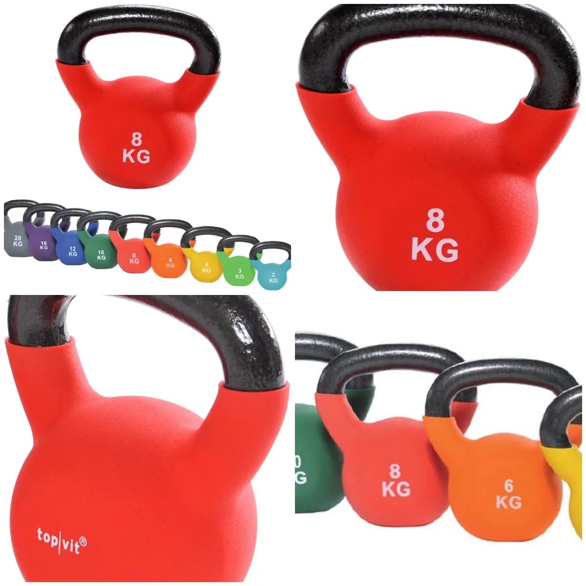 Kettlebell I Schwunghantel aus masivem Guss I Kettle Bell mit Vinyüberzug I Kugelhantel 2-20 kg