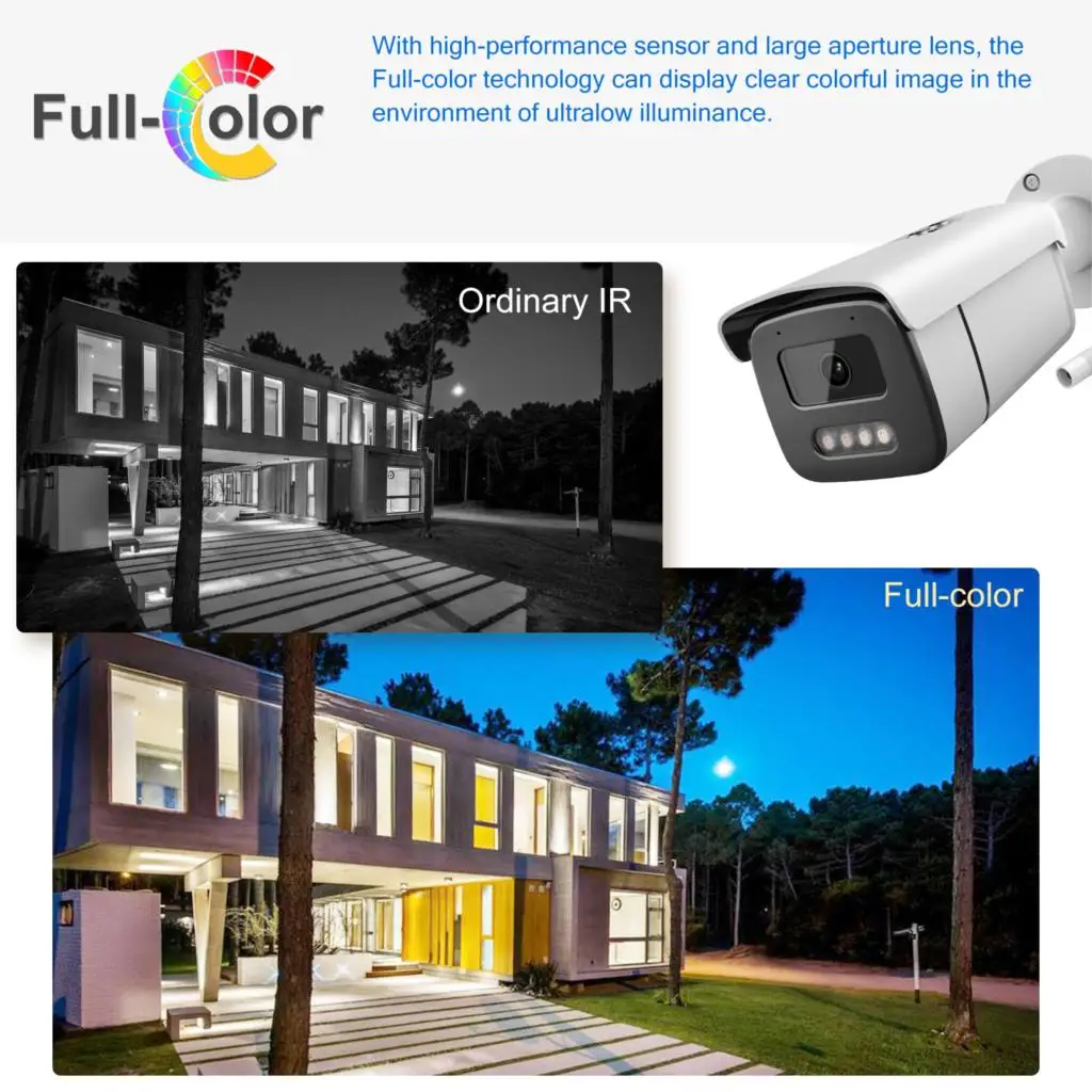 Imagem -03 - Câmera de Segurança Bullet com Microfio Integrado Vigilância por Vídeo Protocolo Hikvision Colorido 8mp 5mp 4k Colorido