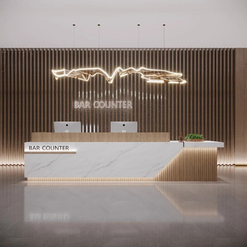 

Modern Counter Reception Desk Salon Supermarket Lectern Simple Reception Desk Information Office Escritorio Luxury Furniture