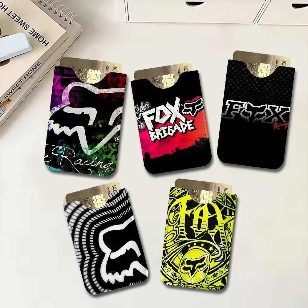 Motorsports Brand F-Fox R-Racing Men Women Universal PU Leather Business Card Holder ID Credit Card