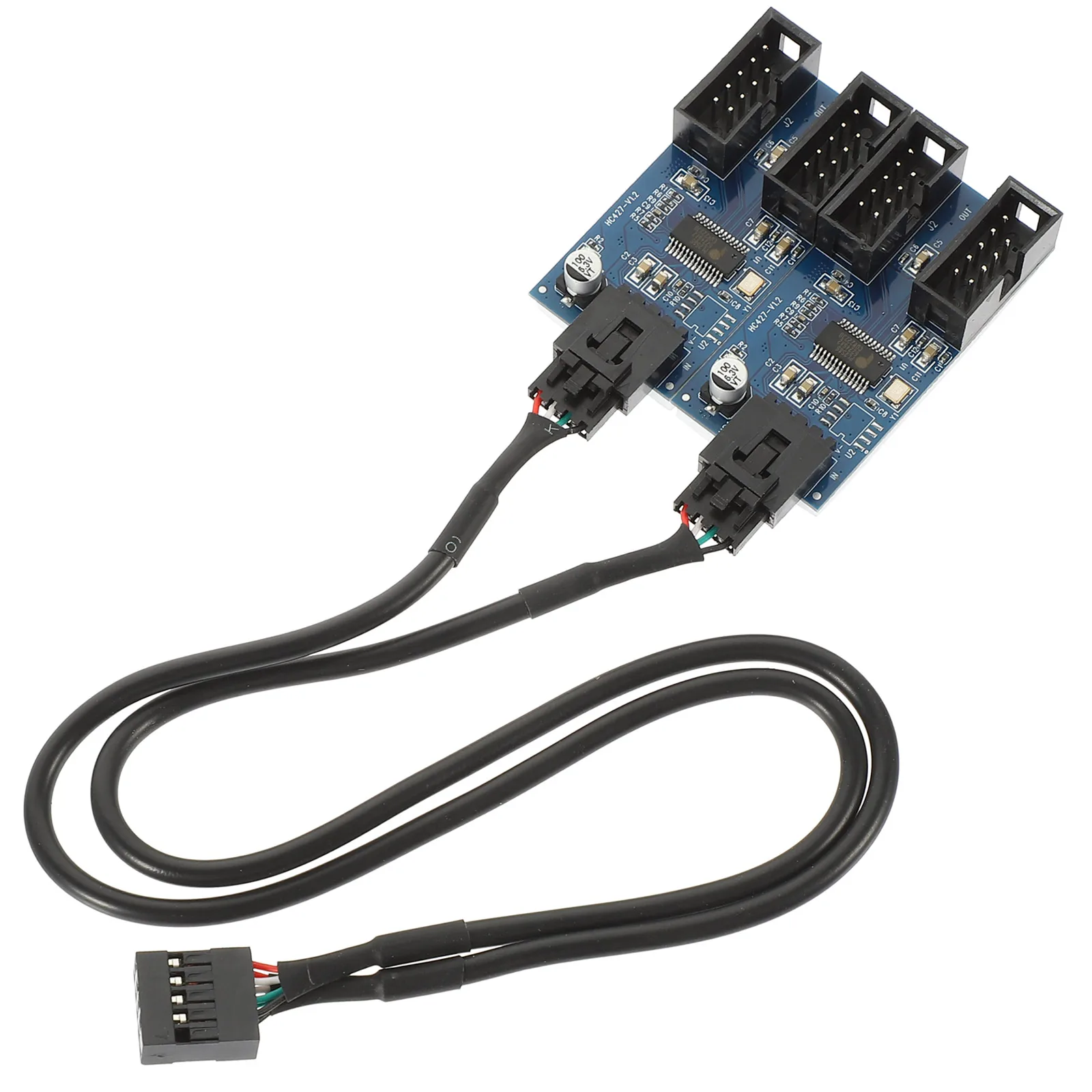 

USB2.0 Hub Converter 9 Pin Connector Motherboard Extension Cable Adapter Port Multiplier Splitter Shielded Reliable USB Header