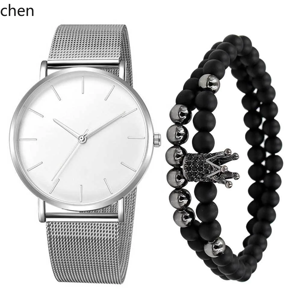 ZZ popular simple and fashionable men's watch mesh belt steel belt quartz watch