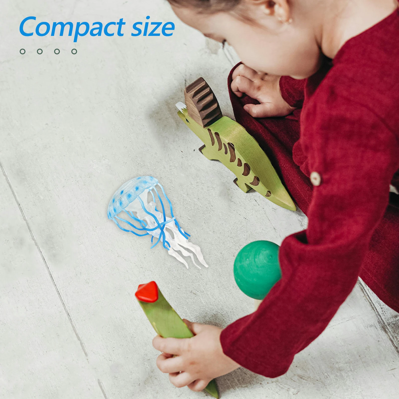 

4pcs Jellyfish Growth Ornaments Kids Cognitive Development Realistic Figures Ocean Decor Small Tank Plastic Aquarium Toys