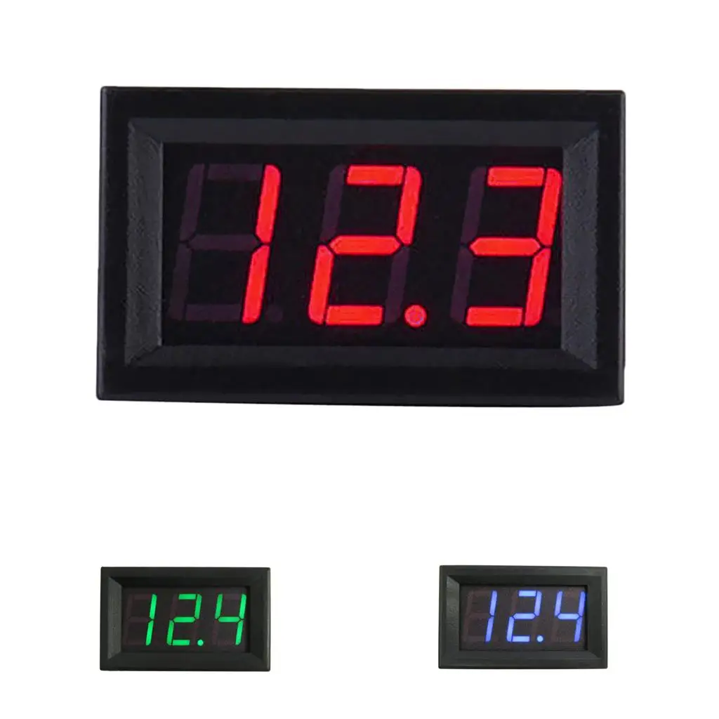 0.56'' 0 전압계 전압 밝은 LED 디스플레이 오토바이 패널 마운트용 3선 전압계