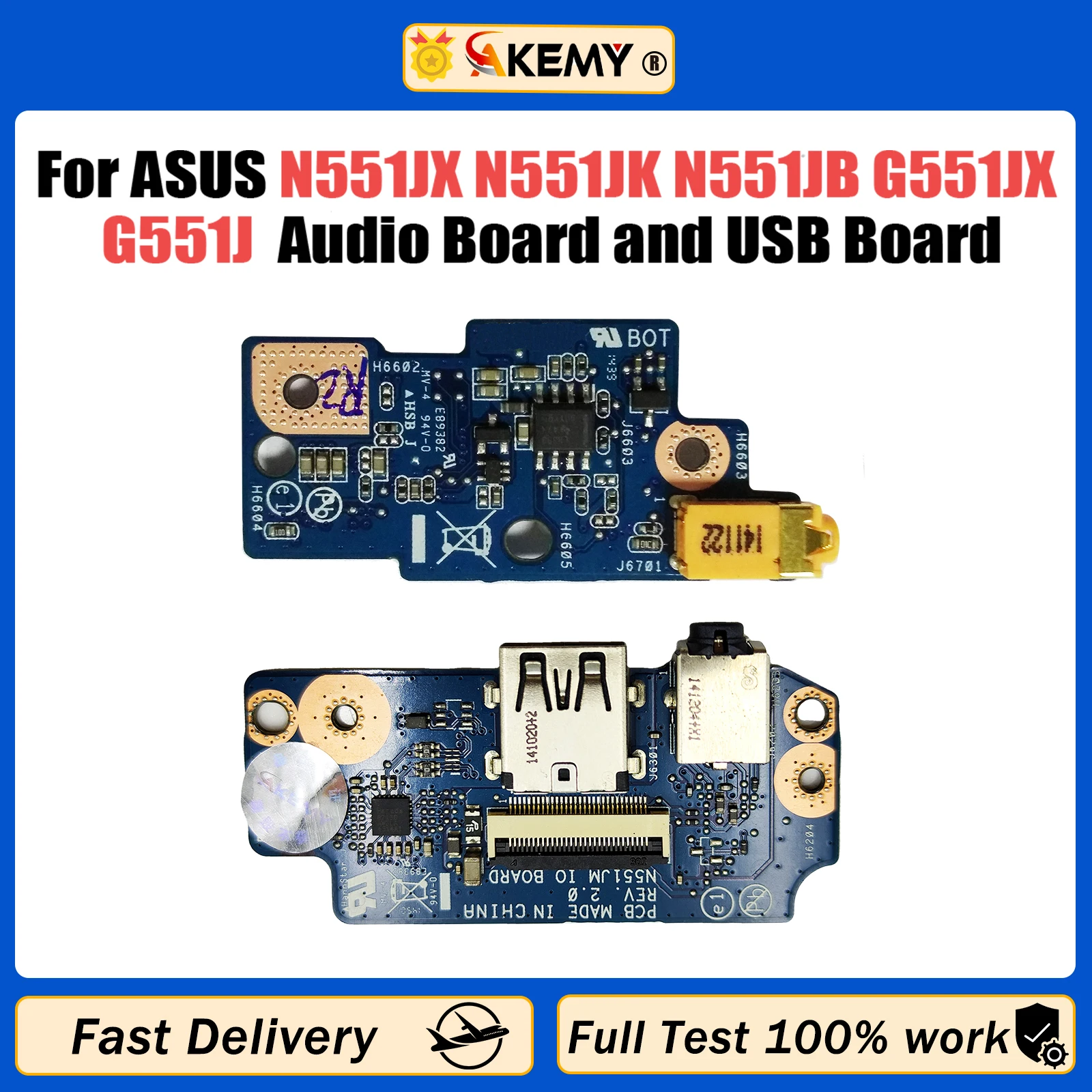 N551J For ASUS N551JX N551JK N551JB G551JX G551J G551JK Woofer Audio board and USB Board Audio Fast Ship