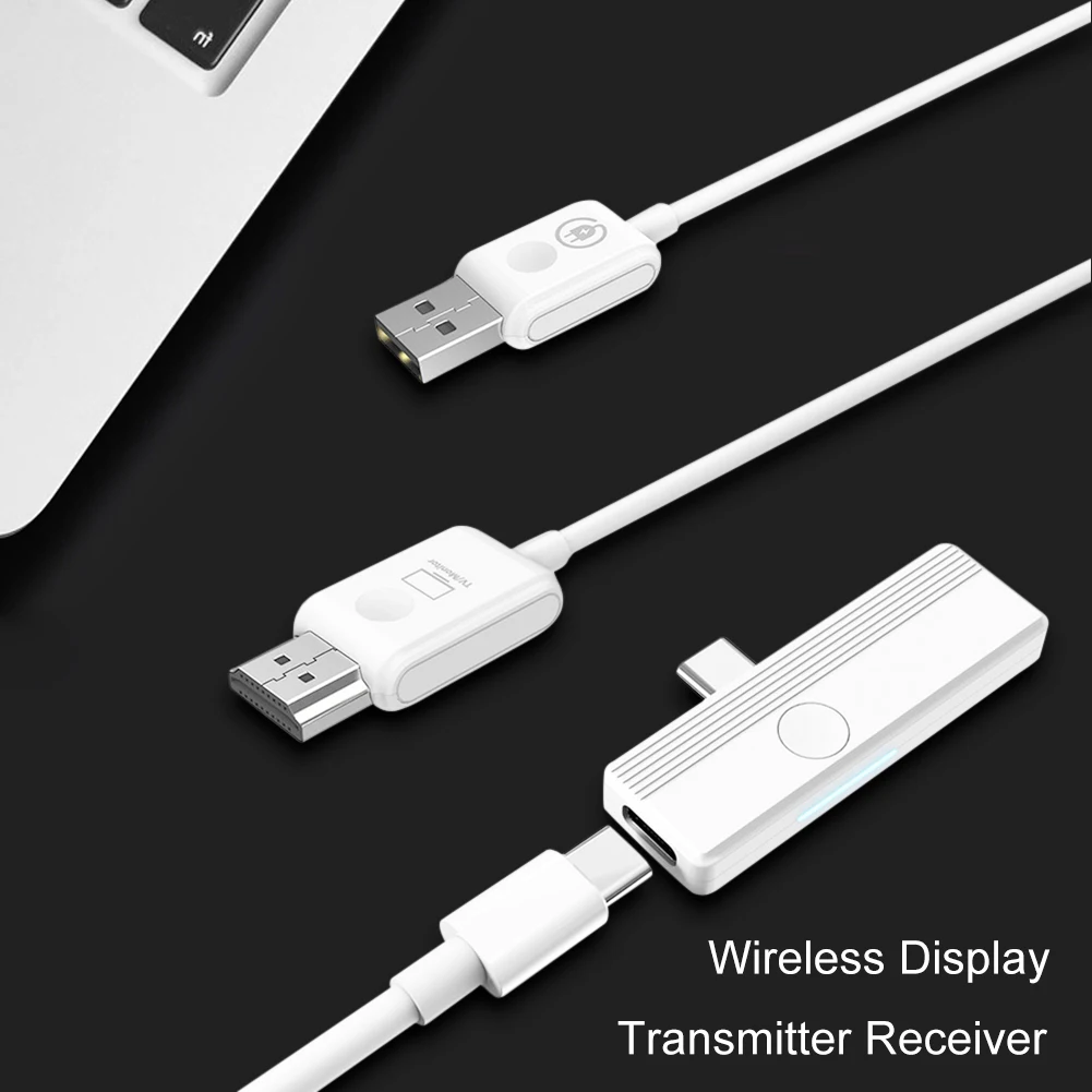 Type C Wireless Transmitter Receiver USB-C To HDMI-compatible Extender Cable Adapter Dongle Kit for iPhone 15 Laptop PC To TV