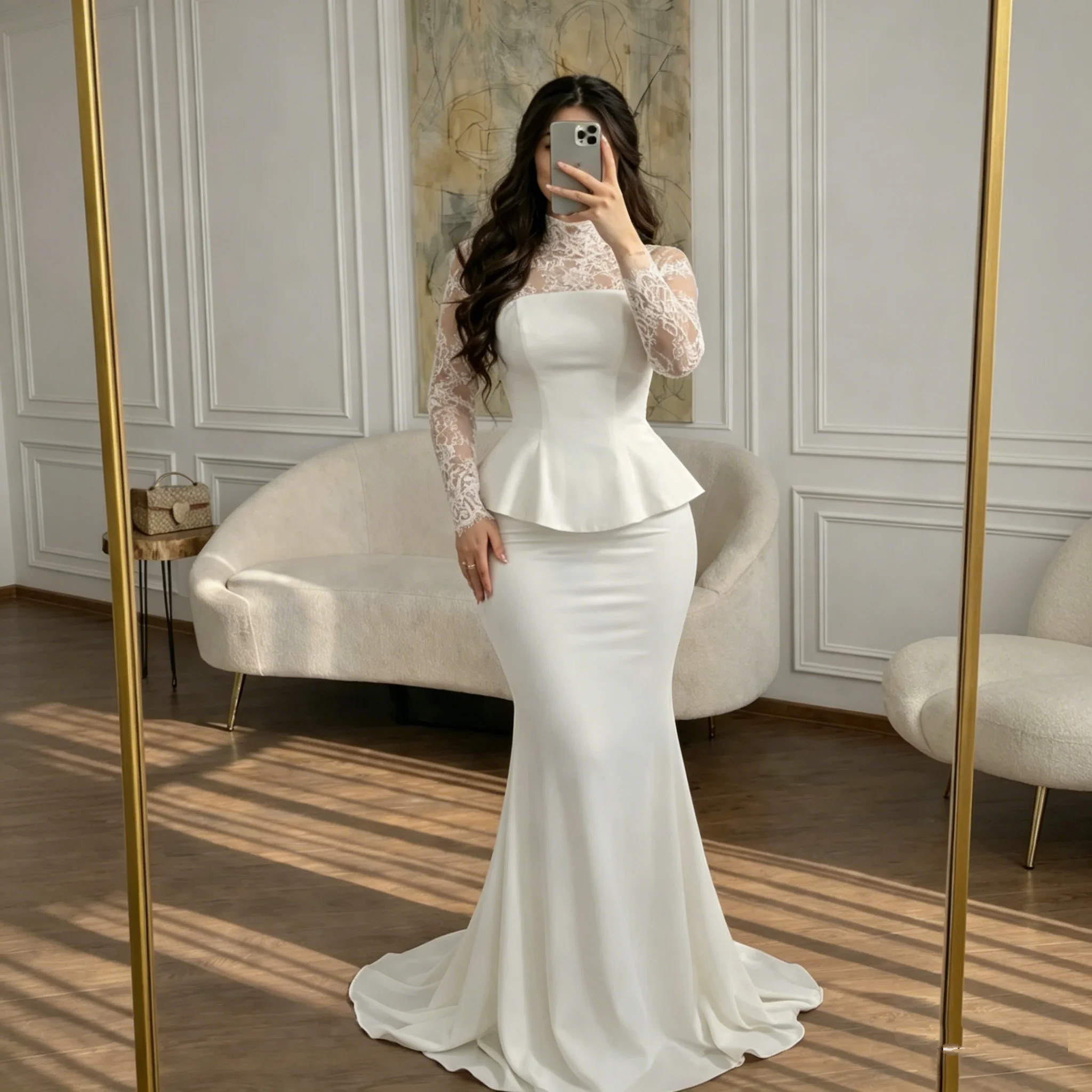 

Customized Formal Casual Jersey Pleat Trumpet Off-the-shoulder Long Dresses Bespoke Occasion Exquisite