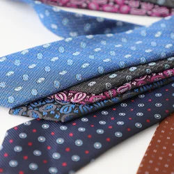 British 8CM Handmade Polyester Neckties Men Polka Dot Paisley Black Neck Tie Gentleman Casual Ties Tuxedo Wedding Party Cravat