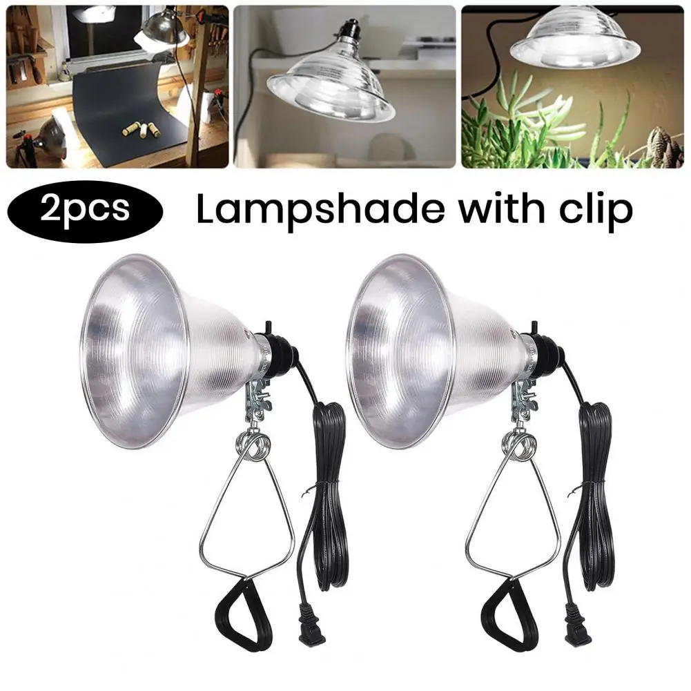 

Clamp Light Shades 2Pcs Durable Angle Adjustable Long-Lasting E27/E26 Bulb Lampshades Aluminum Reflector Household Supplies