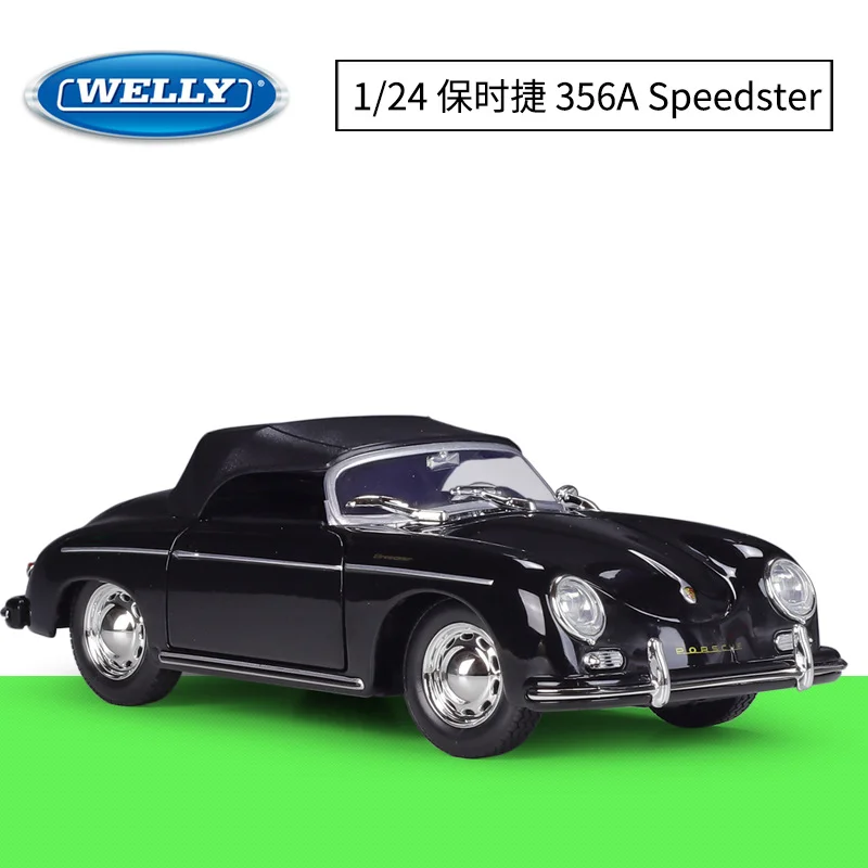 

Миниатюрная модель автомобиля WELLY 1:24 Porsche 356A Speedster Convertible из сплава, готовая к сборке, для создания сцен, игрушка ручной работы, коллекционный подарок