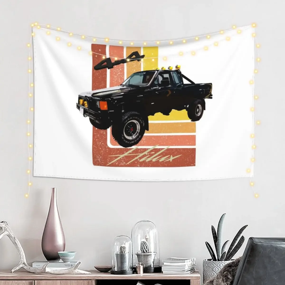 1985 Hilux 4x4 Pickup Truck Tapestry Home Decorators Aesthetic Room Decor Korean Bedrooms Decor Tapestry