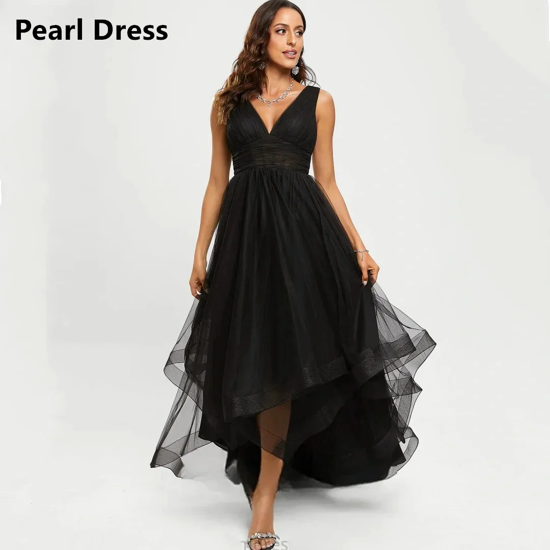 Pearl Party Dress for Wedding Guest Dress Women Line A Sleeveless Luxury Evening Dresses 2024 Women V-neck Custom Made Layered