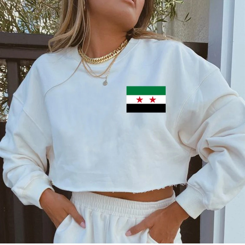 Free Syria Oversized Navel Cropped Sweatshirt, Freedom, Syria Map, Patriotism, Family Gift, World Peace, Middle East, Streetwear