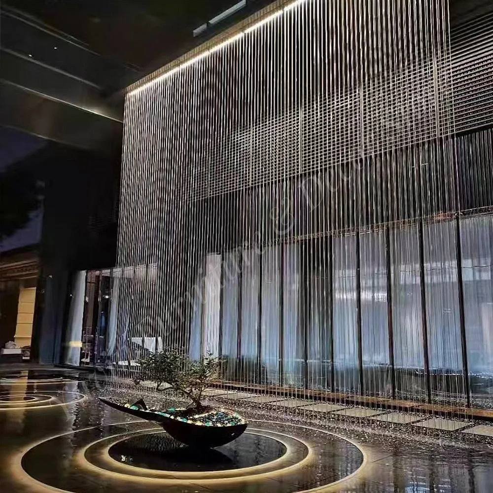 Customized Rain Curtain Decorative String Water Curtain Outdoor LED Waterfall for Advertising