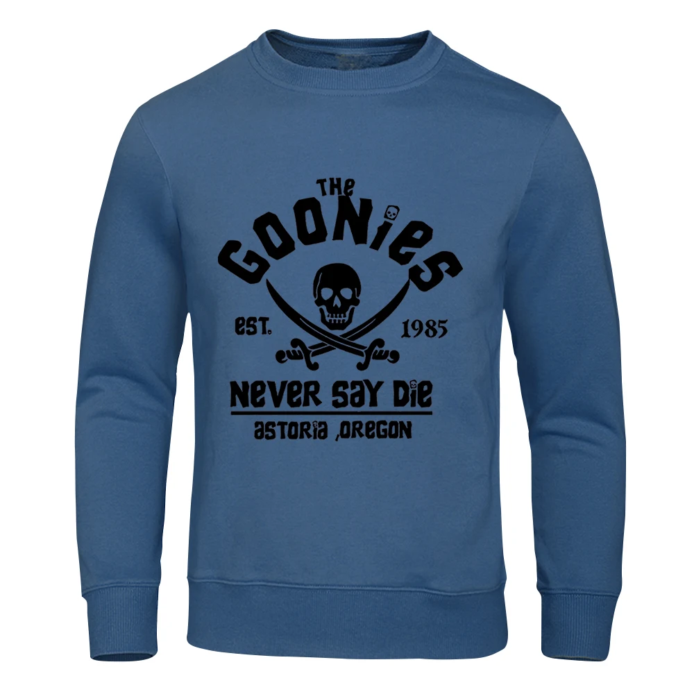 The Goonies Est 1985 Never Say Die Male Hooded Vintage Loose Hoodies Autumn Warm Fleece Hoodie Simple Crewneck Fleece Tops