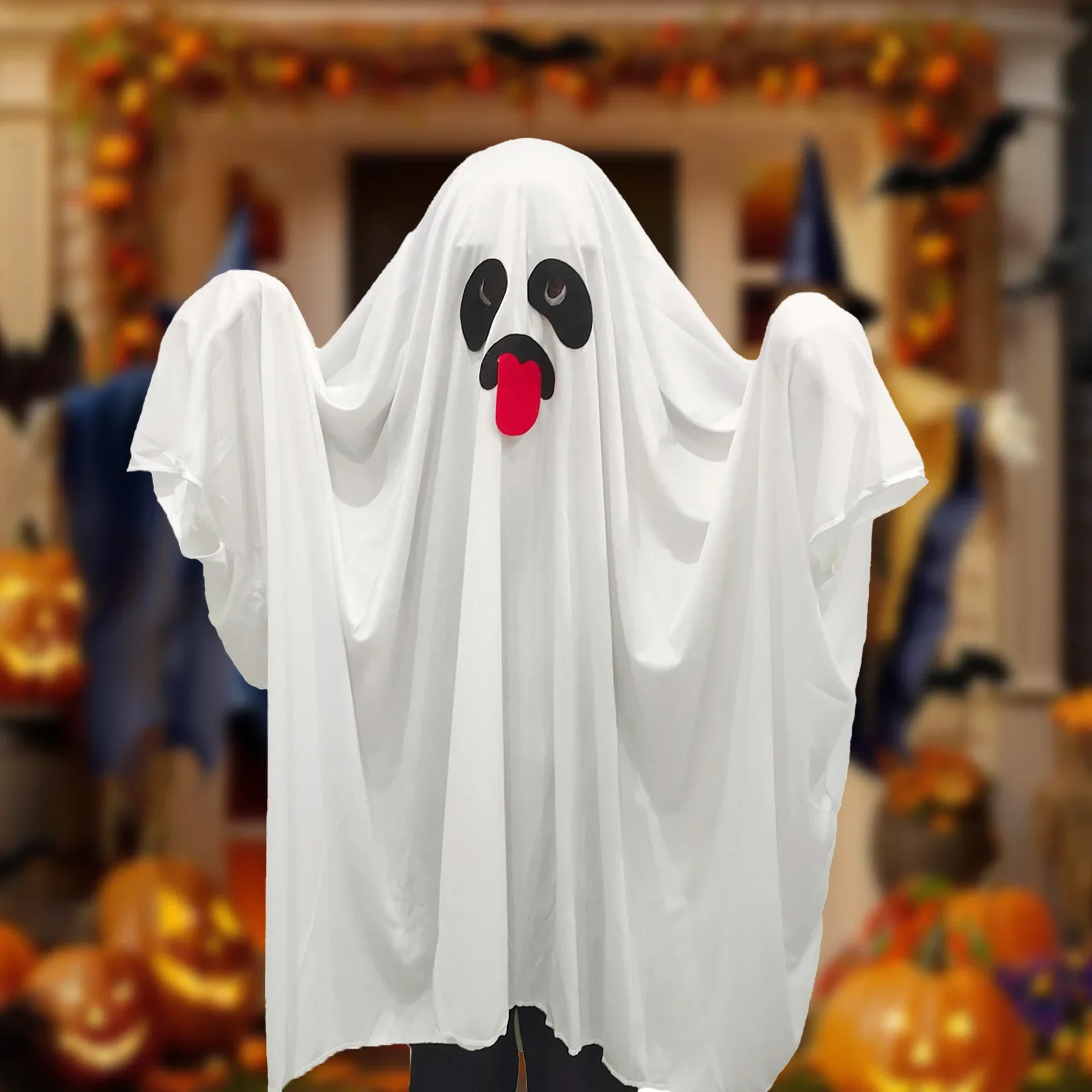 

2025 Halloween enfants adultes cape blanche fantômes mignons drôle et humoristique habiller Cosplay carnaval fête habiller