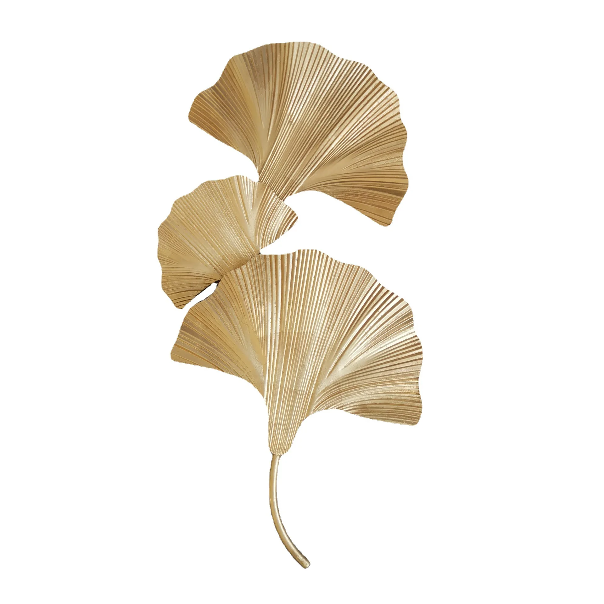 Lámpara de pared de diseño creativo de lujo ligero americano con forma de ginkgo biloba, decoración suave para villas, hoteles, salas de exposición y salas de estar.